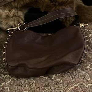 Elegant Brown Leather Shoulder Bag